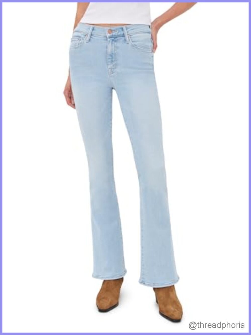 Mother Weekender Jeans Bootcut Mid-Rise Super-Stretch Denim 32in Inseam 27 Waist